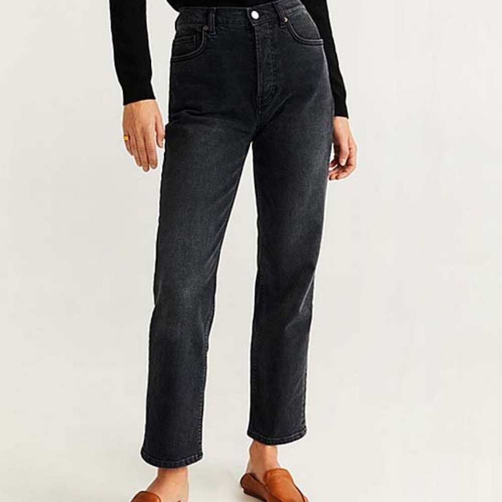 SOLD NWT Mango Black Premium High-Waist Ankle Length Straight-Leg
